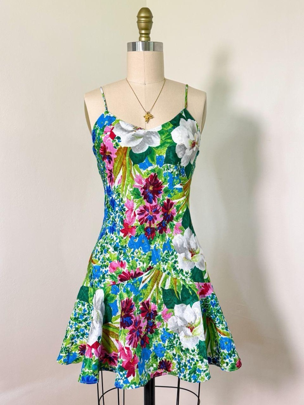 Vintage 90s Victorias Secret Gold Label Floral Slip Dress